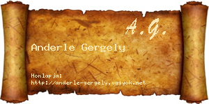 Anderle Gergely névjegykártya